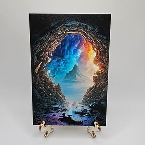4x6 Cave Fantasy World Art Watercolor Oil Painting Print